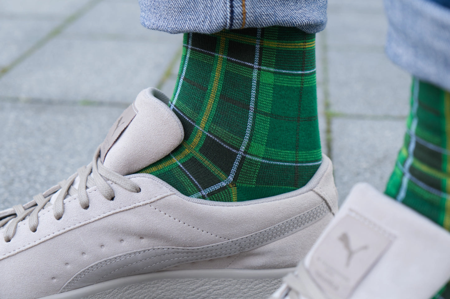 Irish Green Tartan Socks