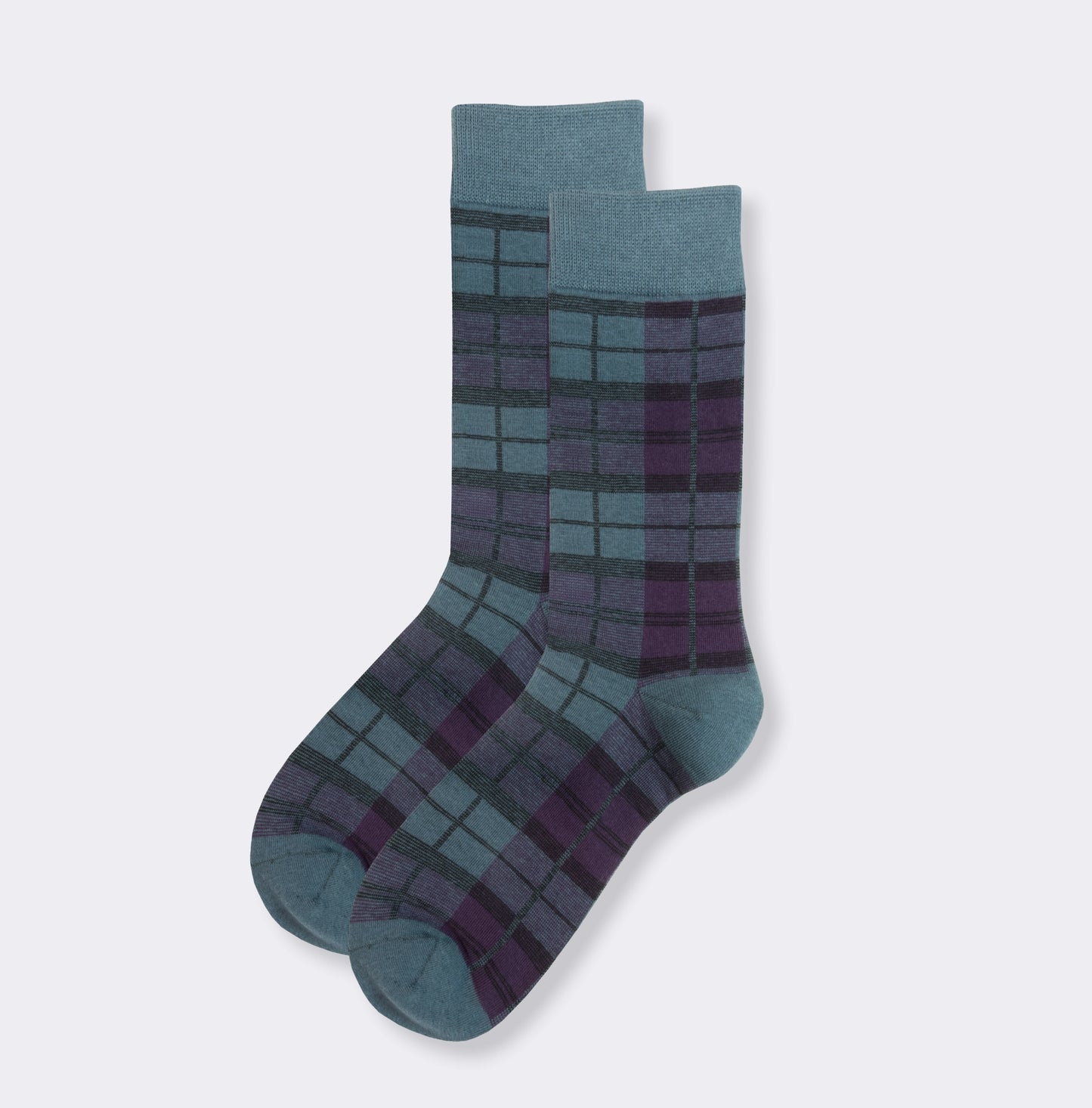 purple blue green tartan socks unique