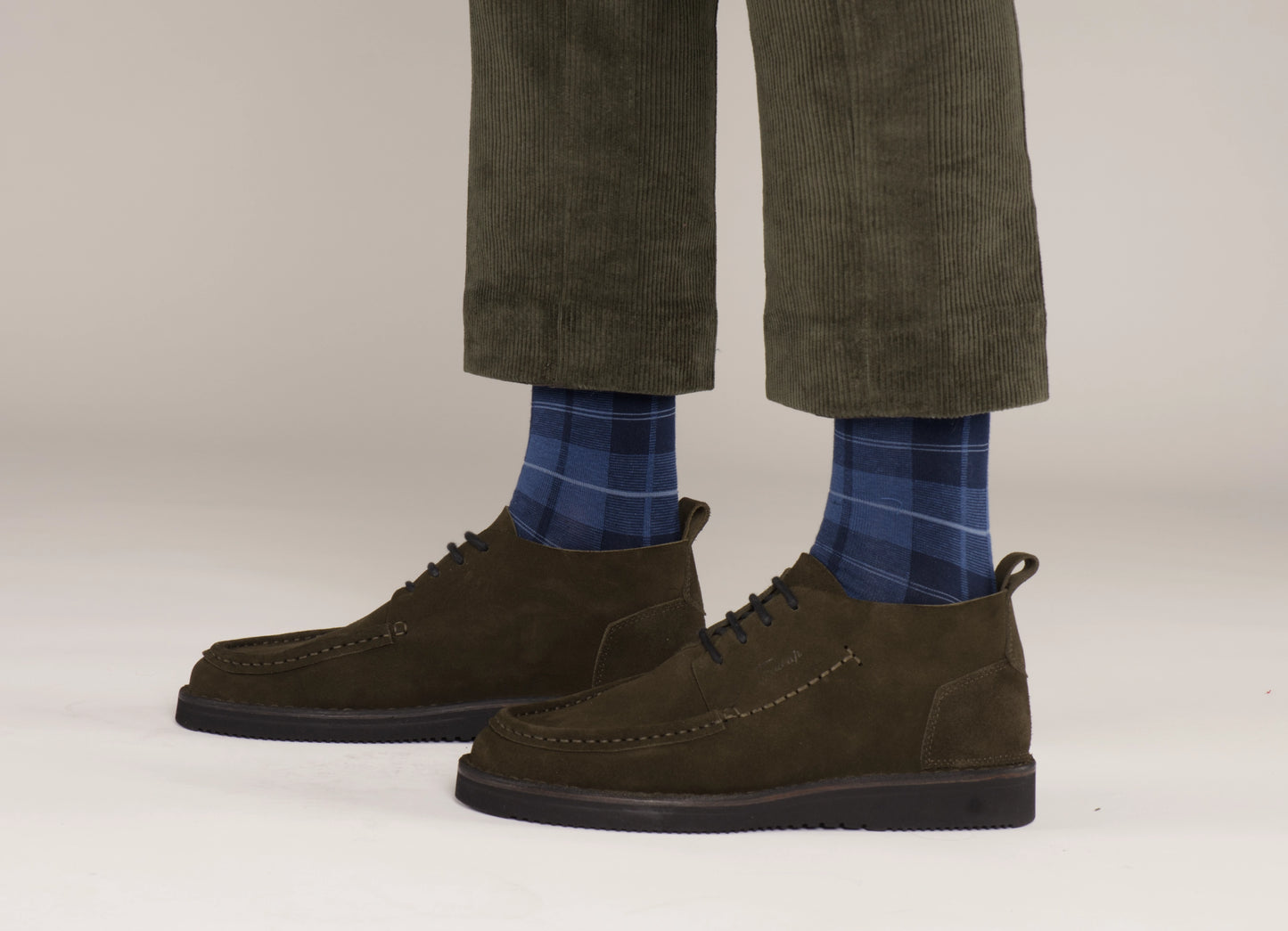 Chaussettes à carreaux bleus Wallace