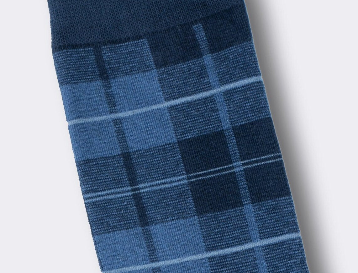 Chaussettes à carreaux bleus Wallace