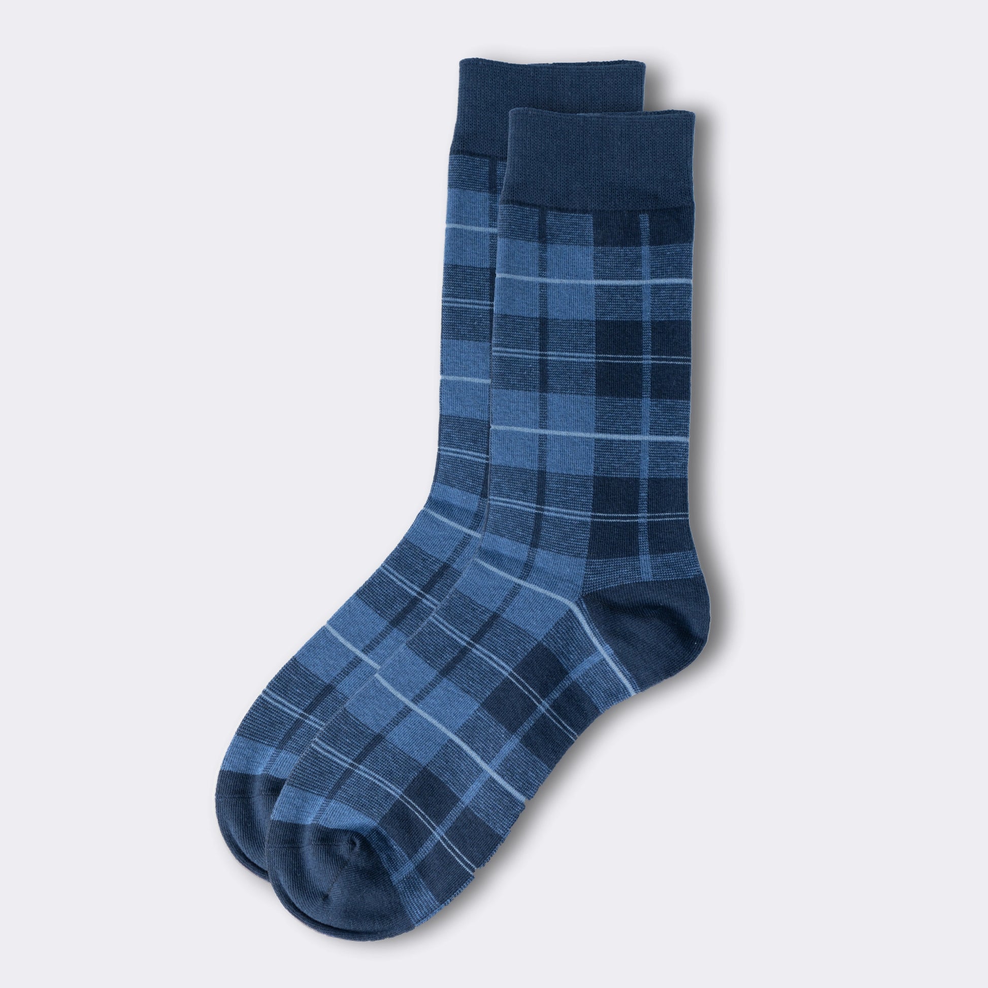 Blue Wallace Tartan Cotton Socks