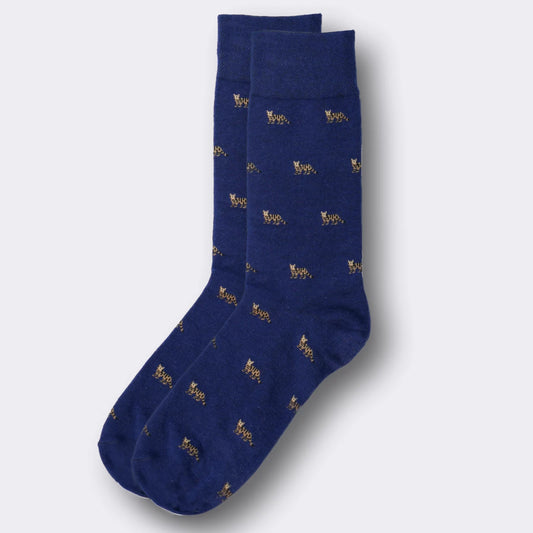 Scottish Wildcat Animal Blue Novelty Socks