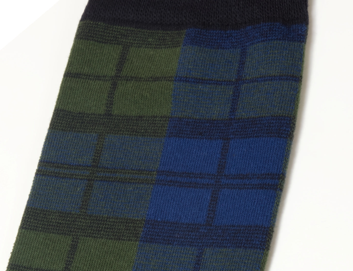 Close up Black watch tartan socks scotland gift plaid sock