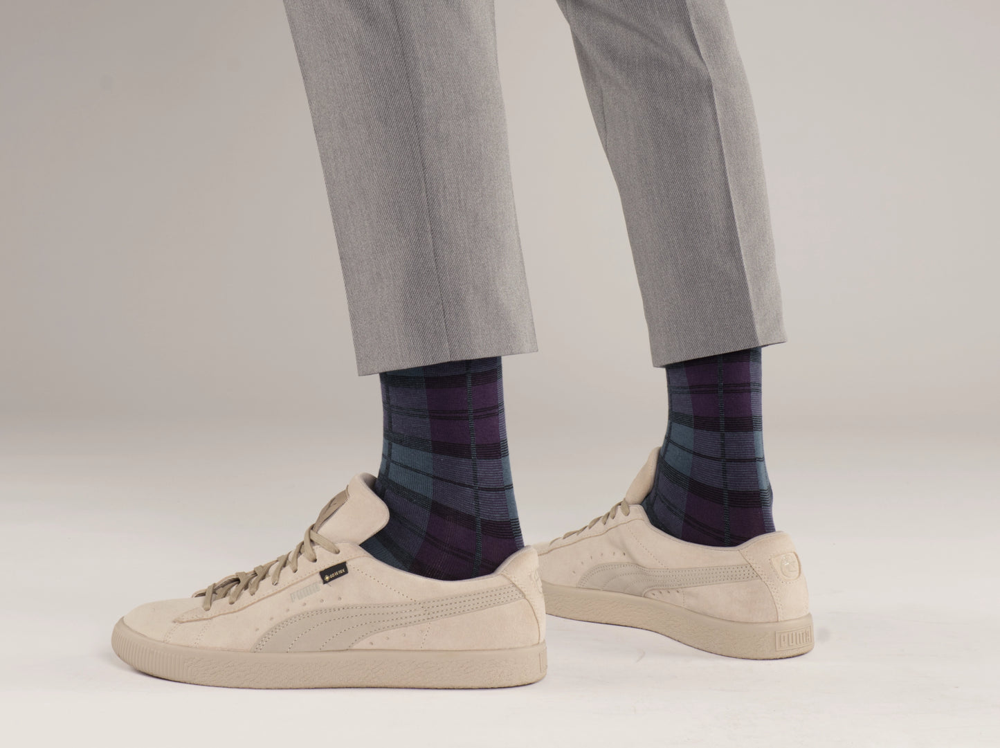 purple blue tartan socks unique plaid