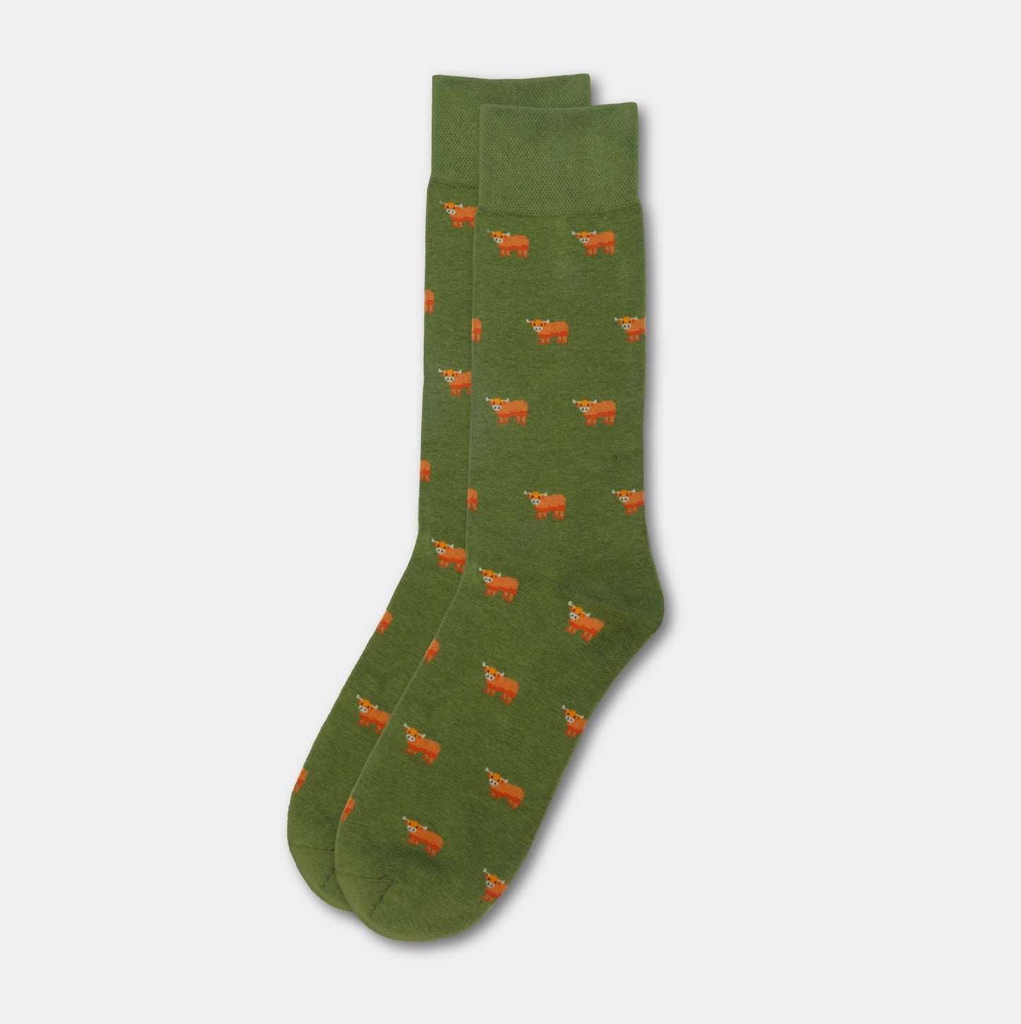 highland cow socks edinburgh scotland green cotton gifts for men