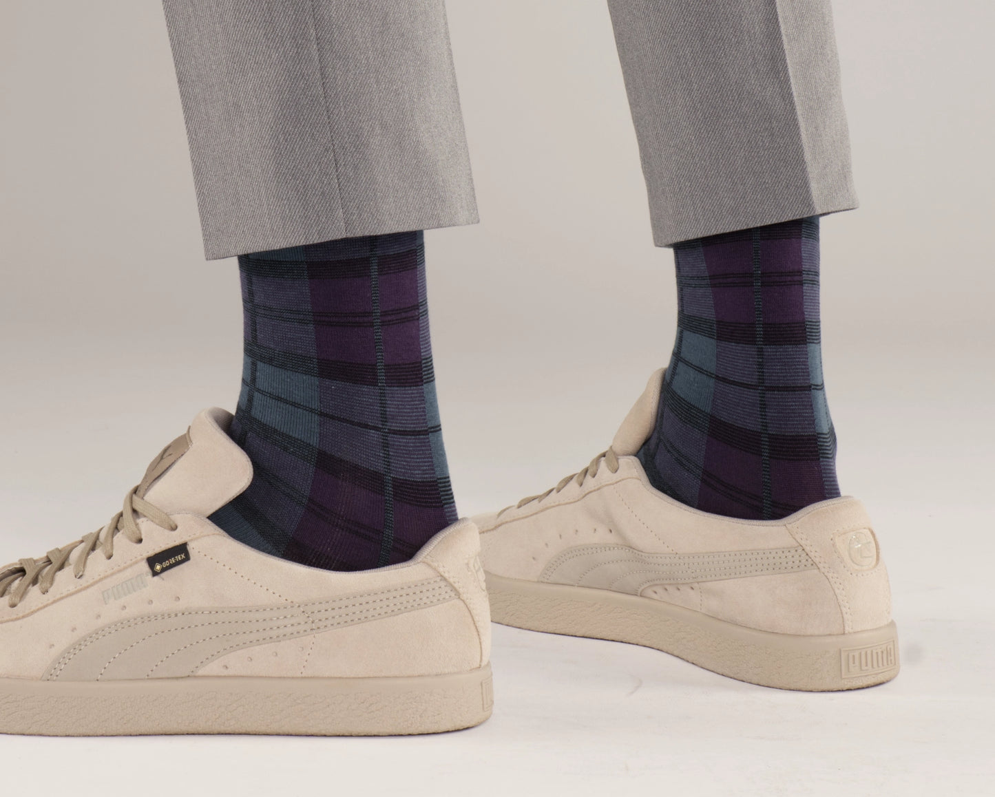 purple blue tartan socks unique plaid