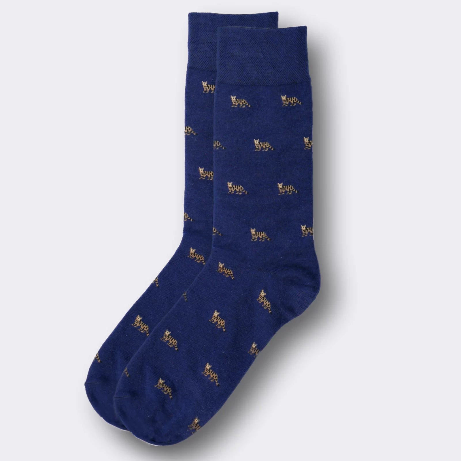 Scottish Wildcat Animal Blue Novelty Socks highland cat unique socks